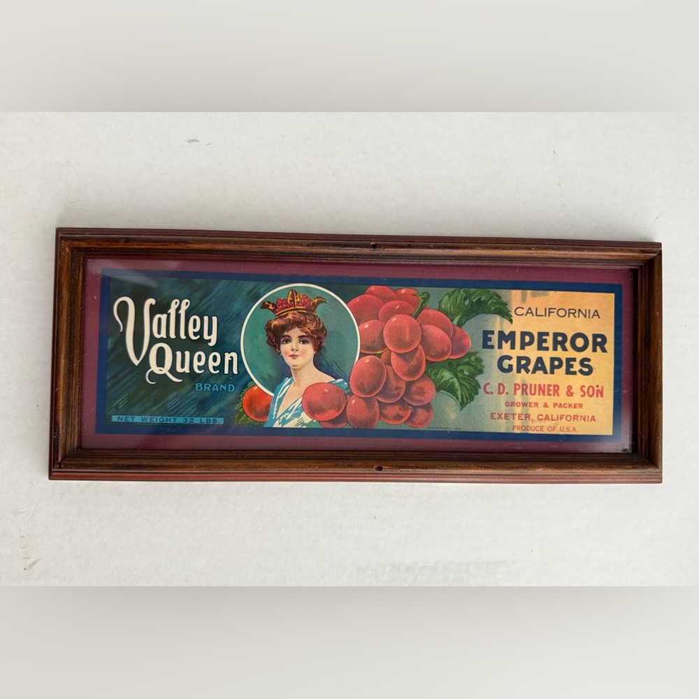 Valley Queen Vintage Grape Crate Label
